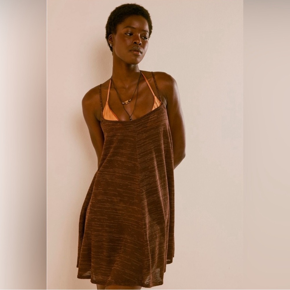 Free People Beach | Romera Sweater Tunic/Cover-up | XS | Brownie Combo